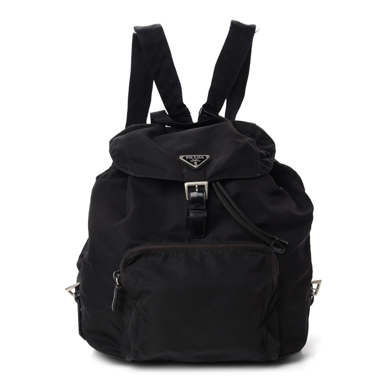 Prada Nylon Vela Medium Cinch Backpack Black 1 of 9