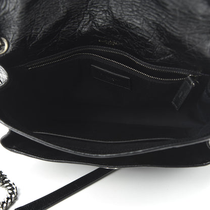 Saint Laurent Crinkled Calfskin Matelasse Monogram Medium Niki Chain Satchel Black 5 of 9