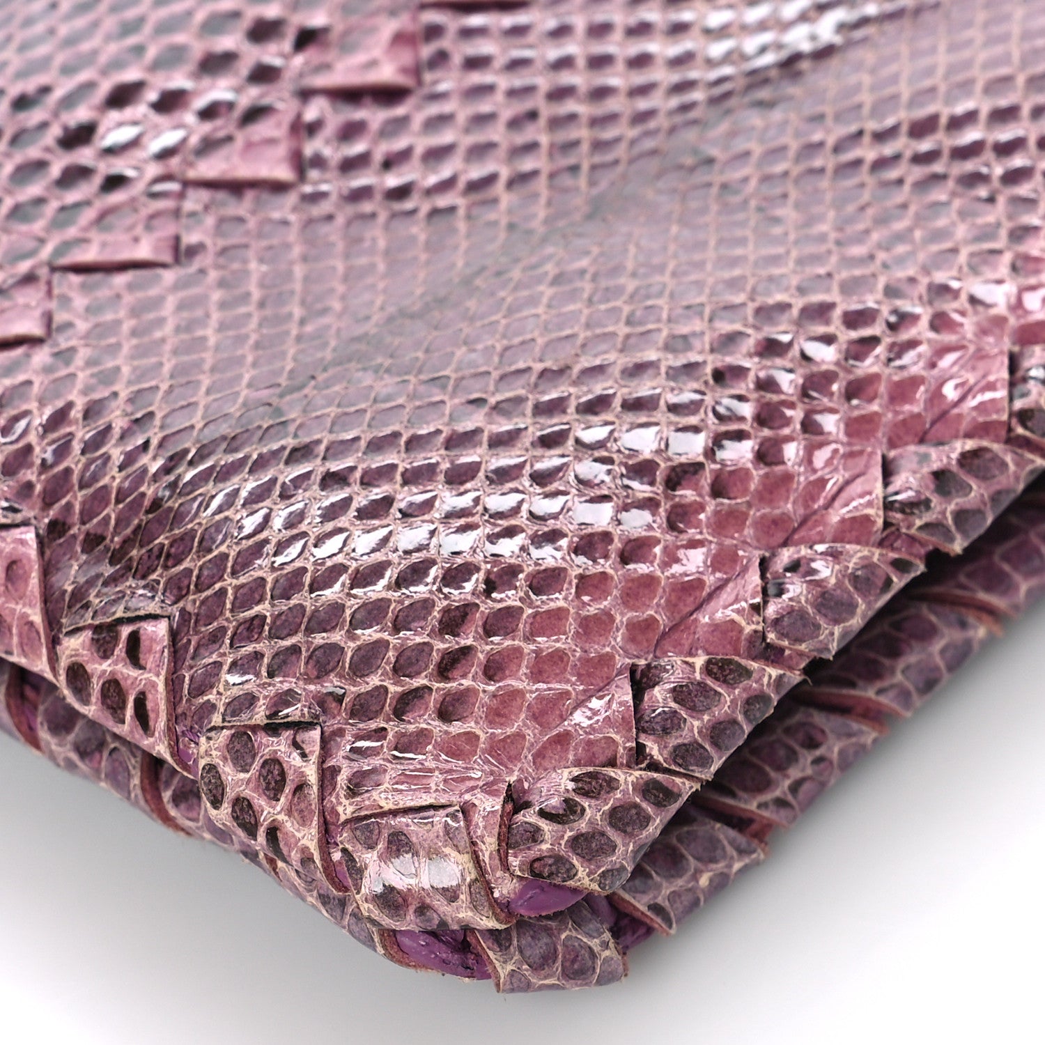 Bottega Veneta Snakeskin Turnlock Clutch Purple 8 of 8