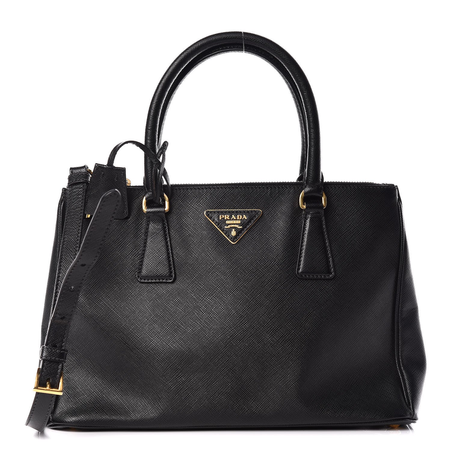 Prada Saffiano Small Galleria Double Zip Tote Black 1 of 19