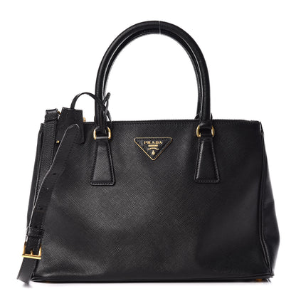 Prada Saffiano Small Galleria Double Zip Tote Black 1 of 19