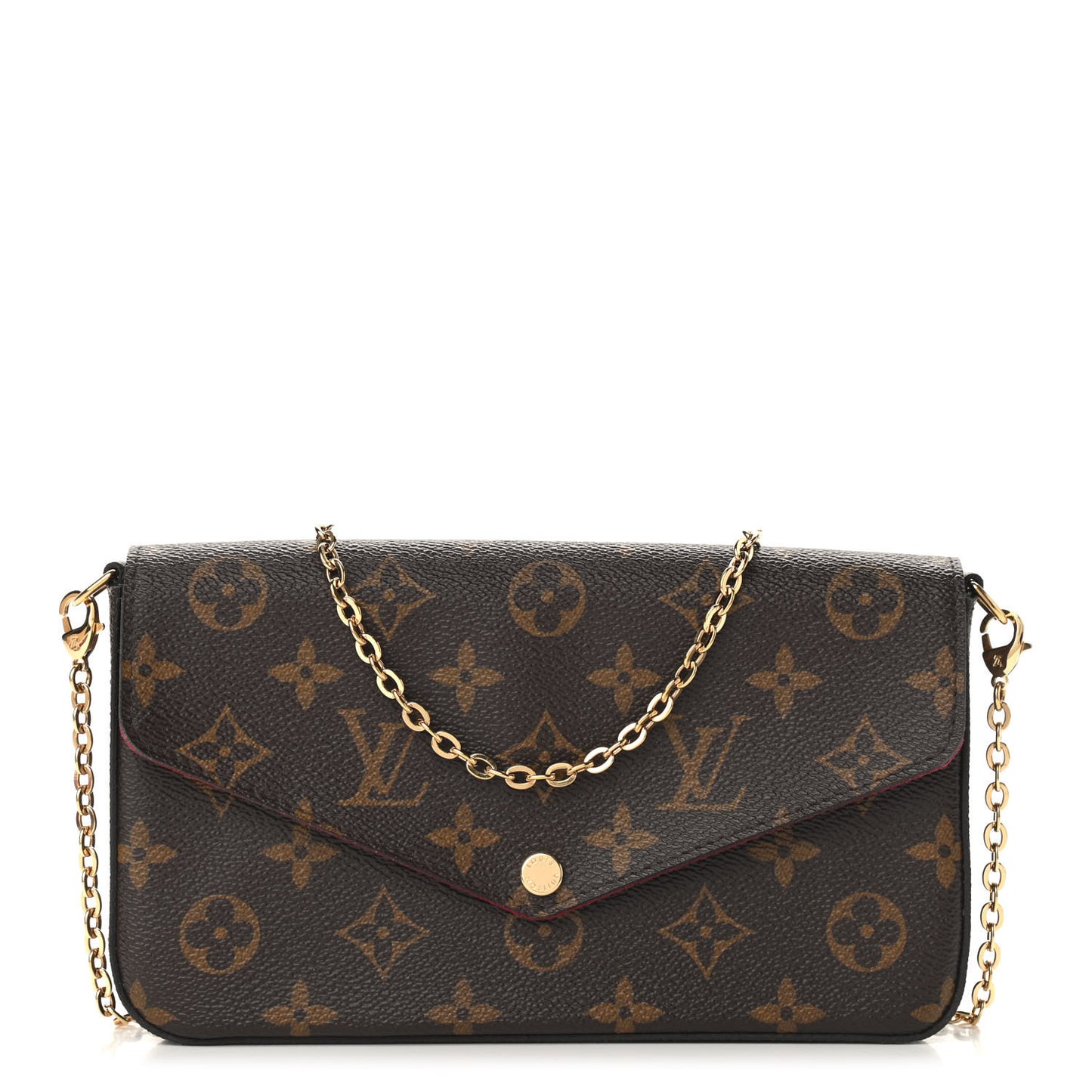 Monogram Pochette Felicie Chain Wallet Fuchsia