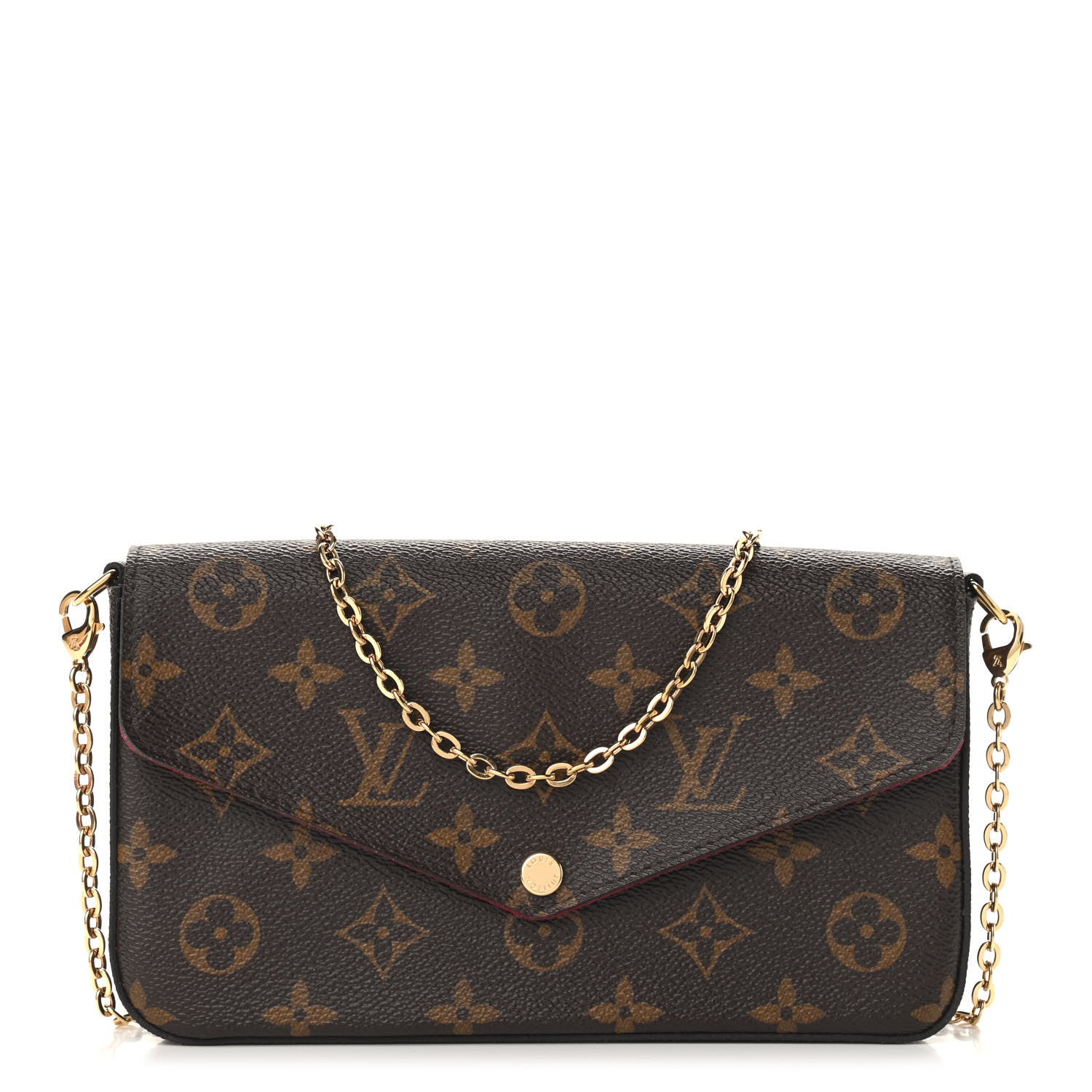 Louis Vuitton Monogram Pochette Felicie Chain Wallet Fuchsia 3 of 12