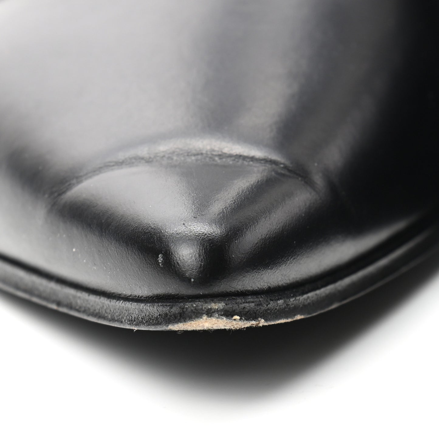 Calfskin Pointed Flat Boots 37 Black