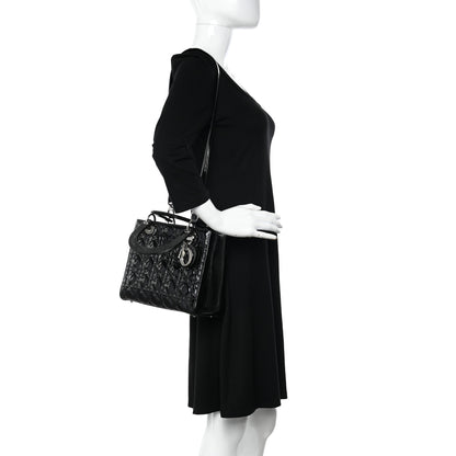 Christian Dior Patent Cannage Medium Lady Dior Black 2 of 11