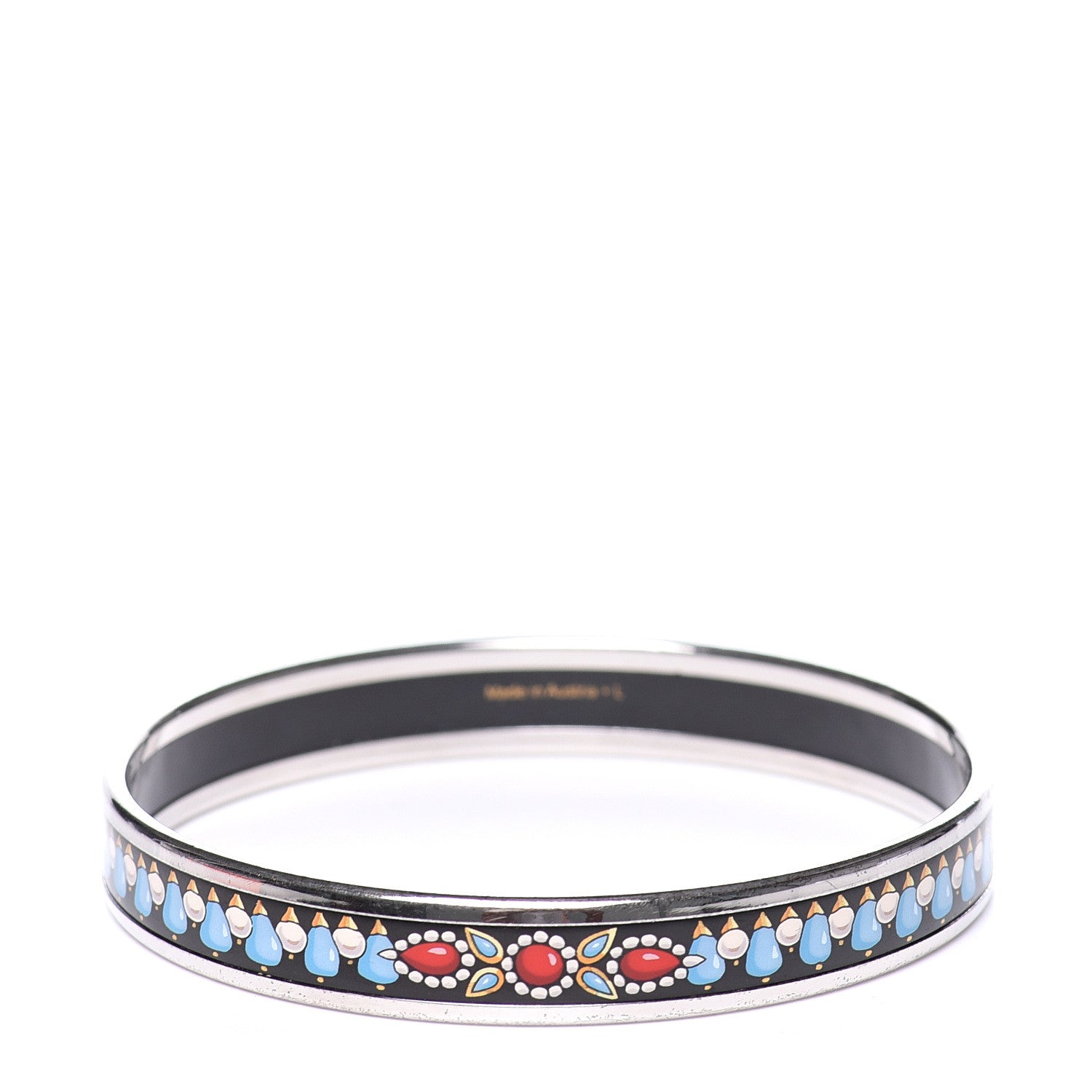 Hermes Enamel Printed Narrow Parures Des Maharajas Bracelet 65 1 of 6