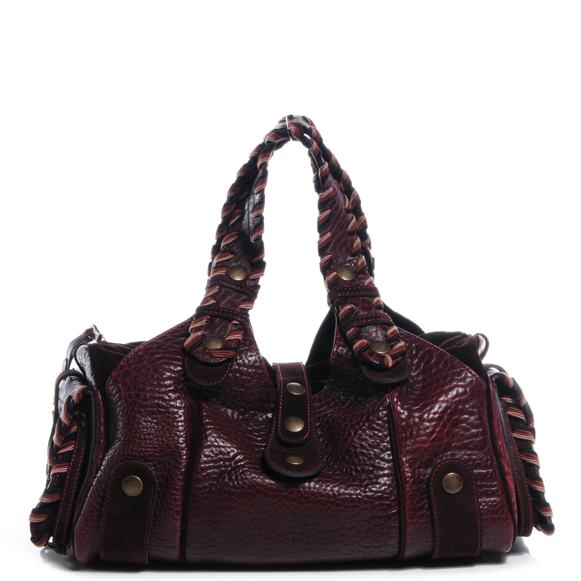 Chloe Buffalo Suede Silverado Shoulder Bag Bordeaux 1 of 7