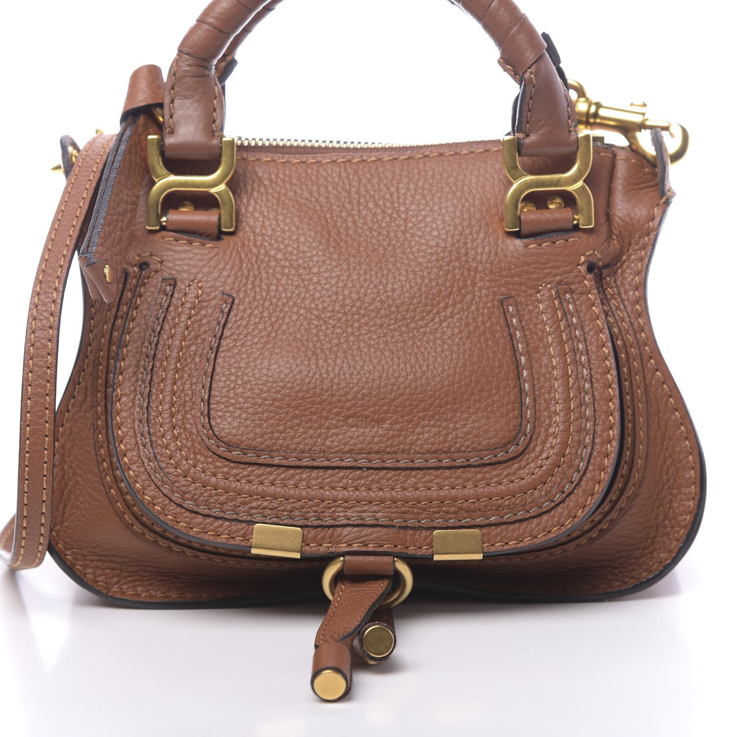 Calfskin Mini Marcie Satchel Tan