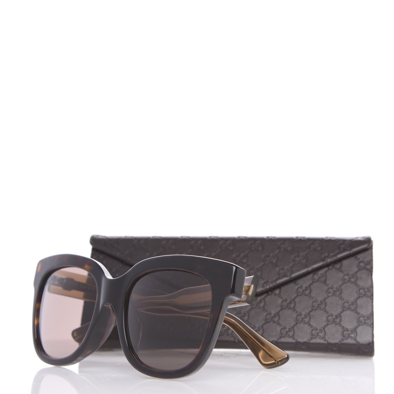 Gucci Acetate Square Frame Sunglasses GG3756FS Tortoise 8 of 8