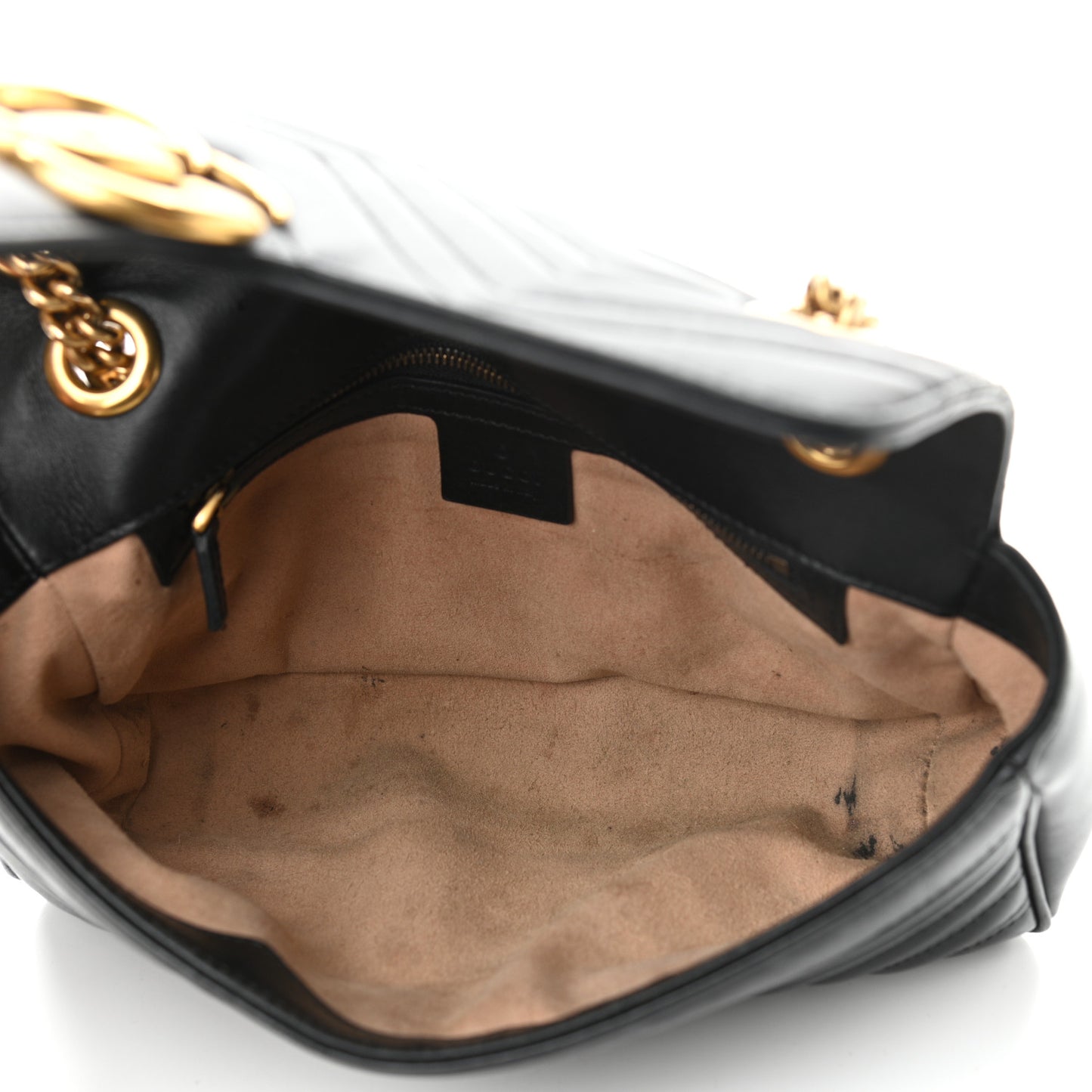 Calfskin Matelasse Small GG Marmont Shoulder Bag Black