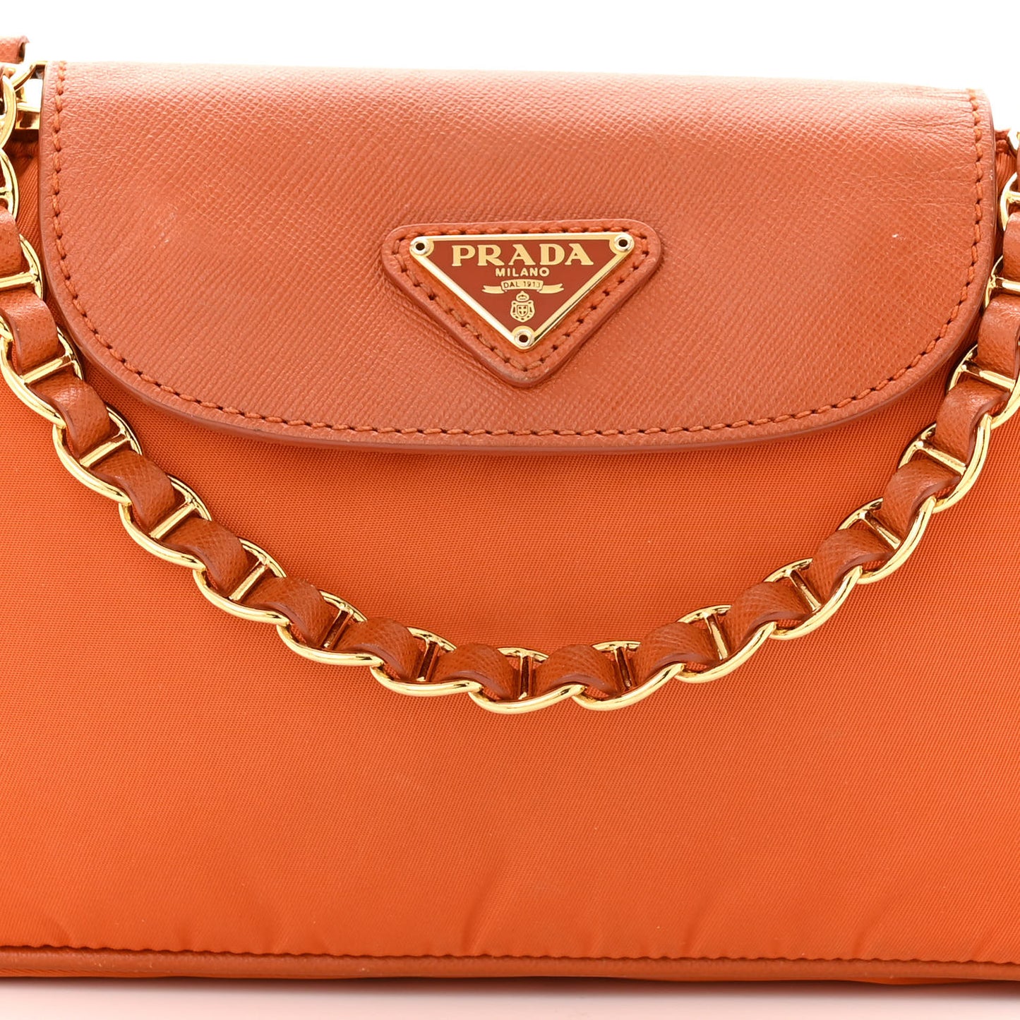 Tessuto Nylon Saffiano Crossbody Bag Papaya