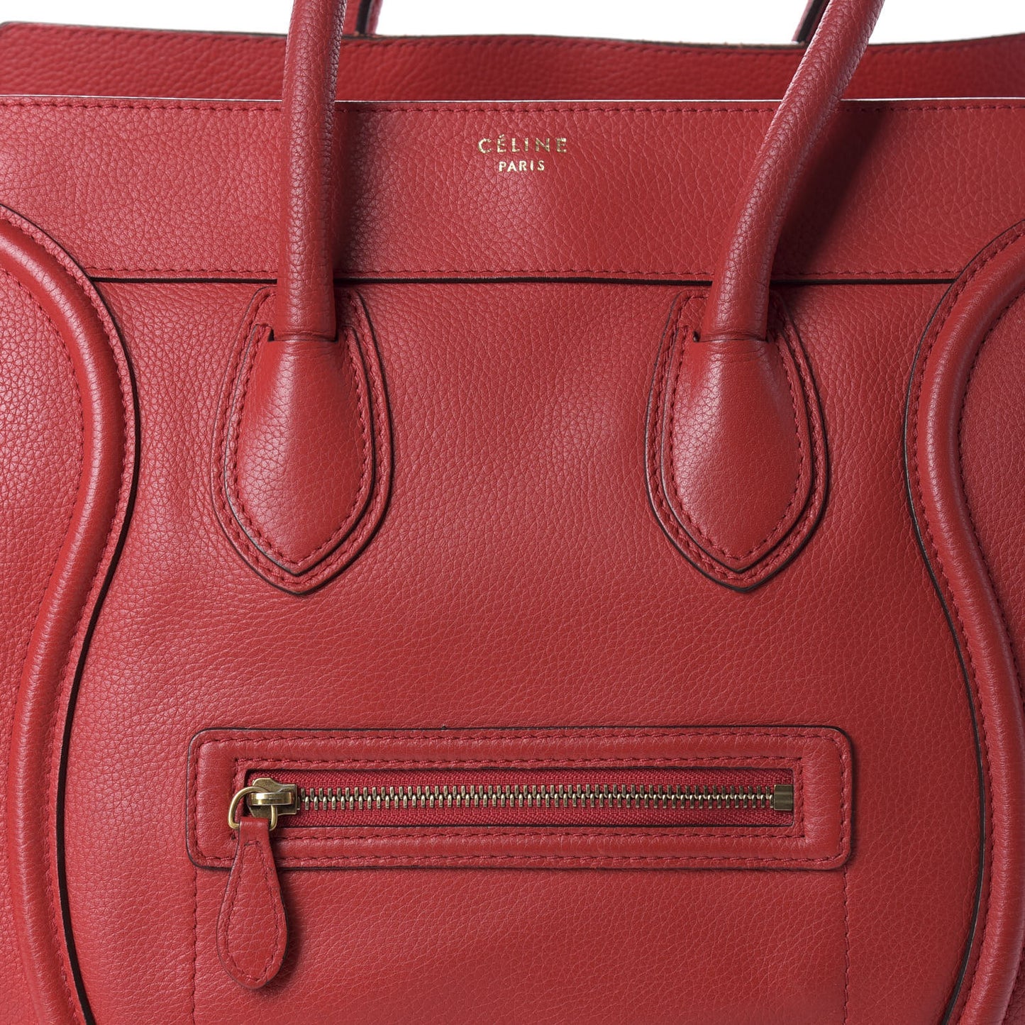 Drummed Calfskin Mini Luggage Red
