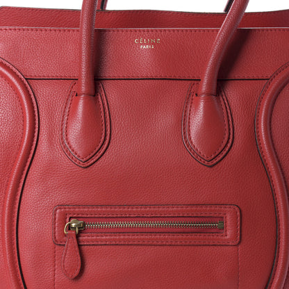 Celine Drummed Calfskin Mini Luggage Red 11 of 11