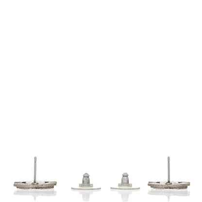 Chanel Crystal Mini CC Earrings Silver 3 of 5