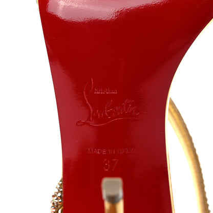 Christian Louboutin Crystal Strass Rosalie 100 Sandals 37 Cry Aurum Gold 6 of 8