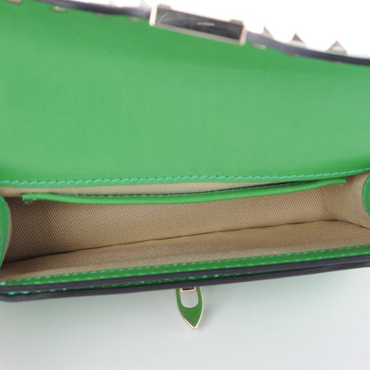 Valentino Garavani Vitello Mini Rockstud Shoulder Flap Bag Green 5 of 7