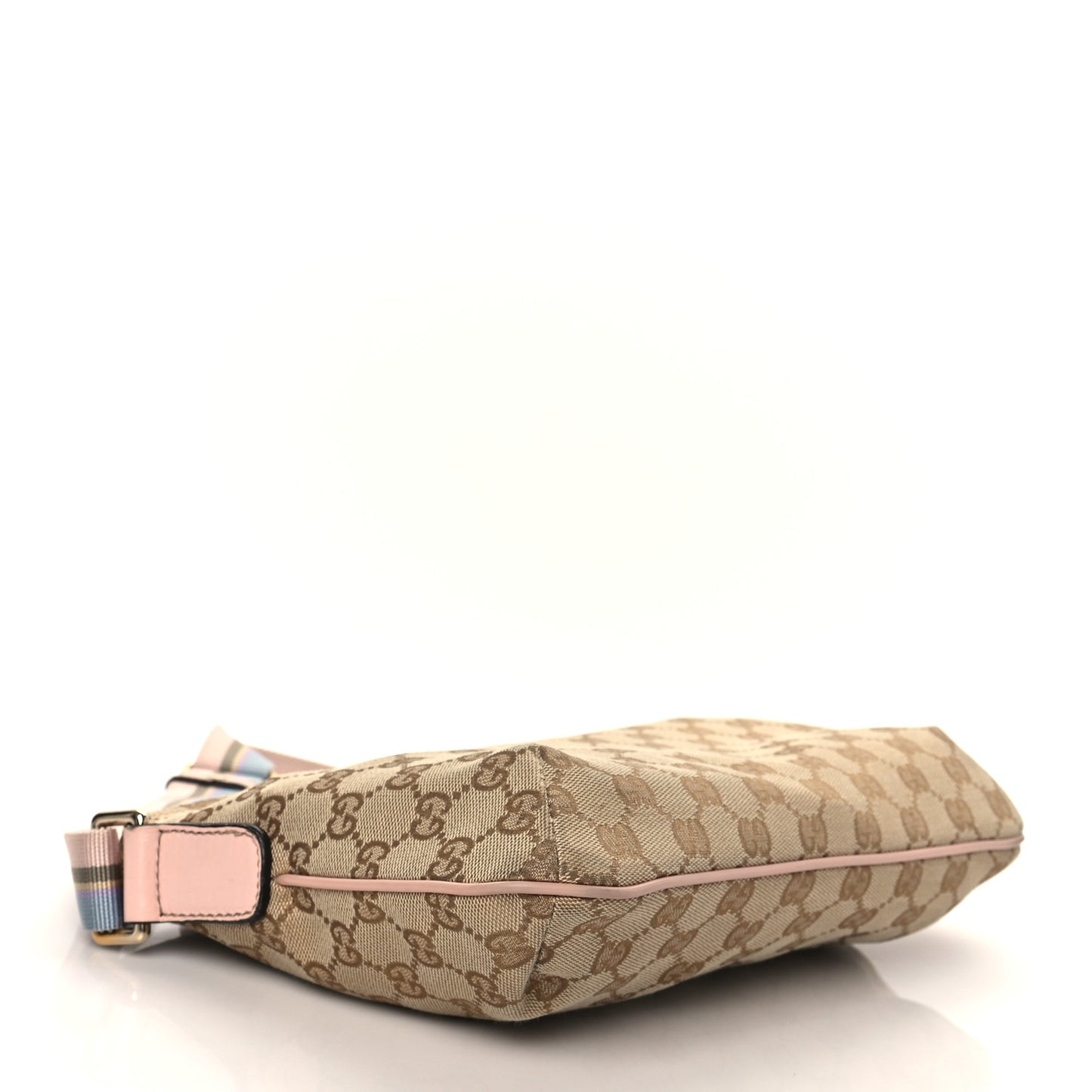 Monogram Web Small Flat Messenger Crossbody Pink Blue