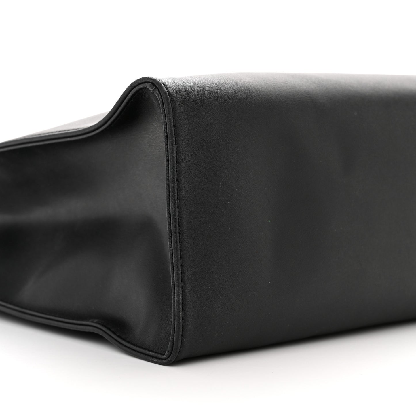 Vegan Leather Medium Shopping Bag Black