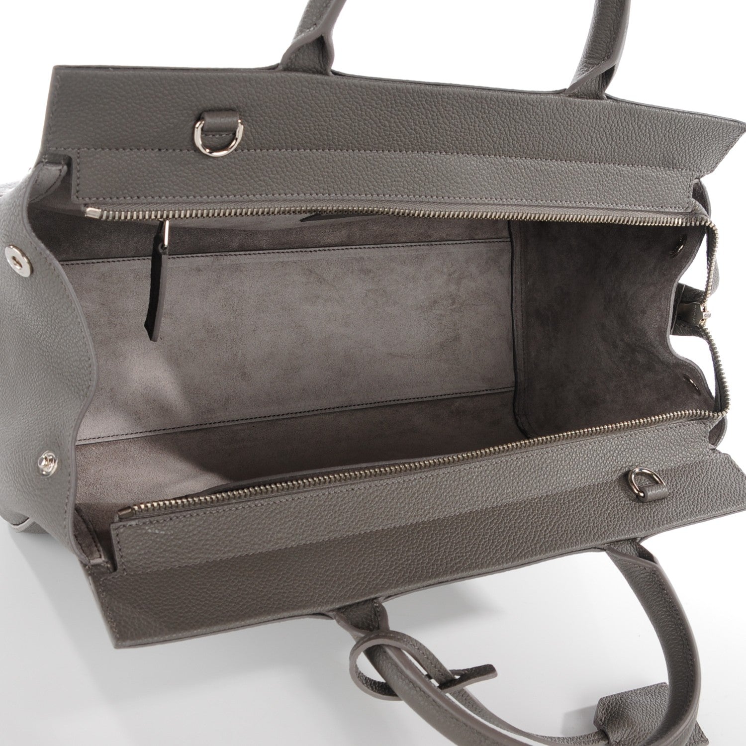 Saint Laurent Grained Calfskin Small Rive Gauche Cabas Fog 7 of 7