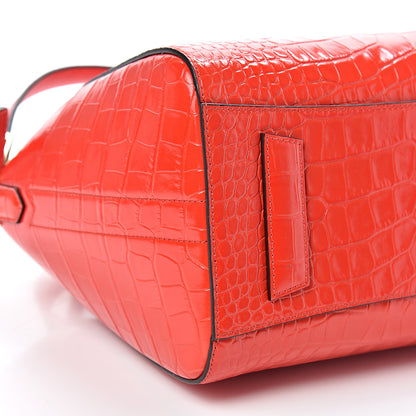 Givenchy Calfskin Crocodile Embossed Small Antigona Red 8 of 10