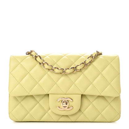 Chanel Lambskin Quilted Mini Rectangular Flap Light Green 1 of 12