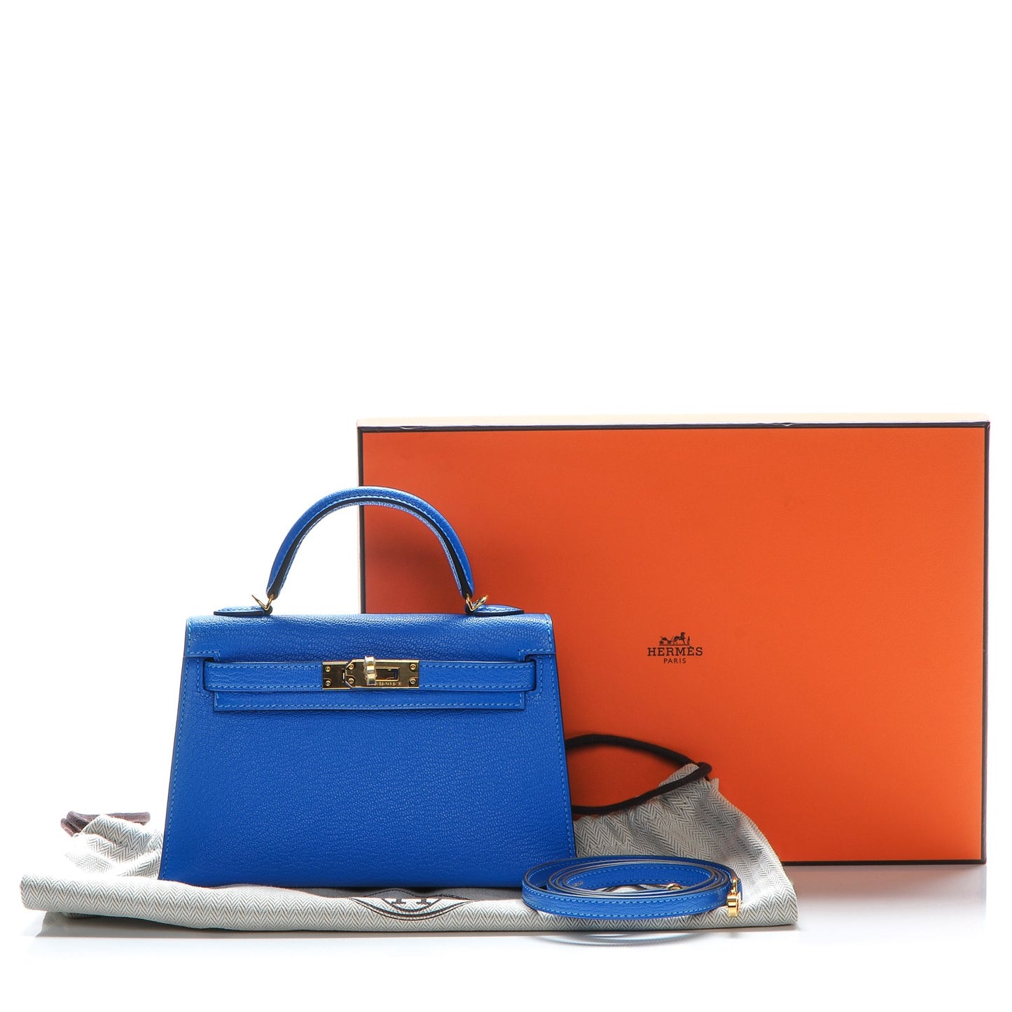 Chevre Mysore Mini Kelly Sellier 20 Bleu Hydra