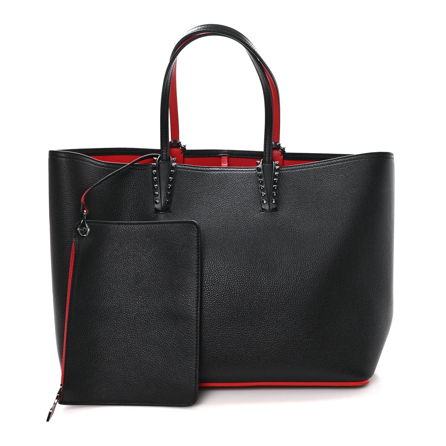 Calfskin Spikes East West Cabata Tote Black