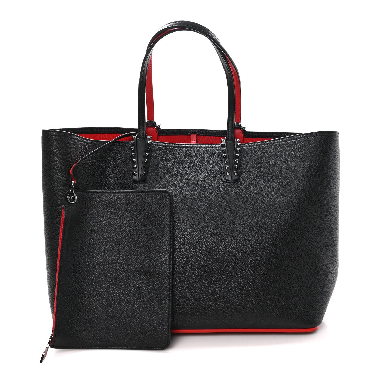 Christian Louboutin Calfskin Spikes East West Cabata Tote Black 3 of 13