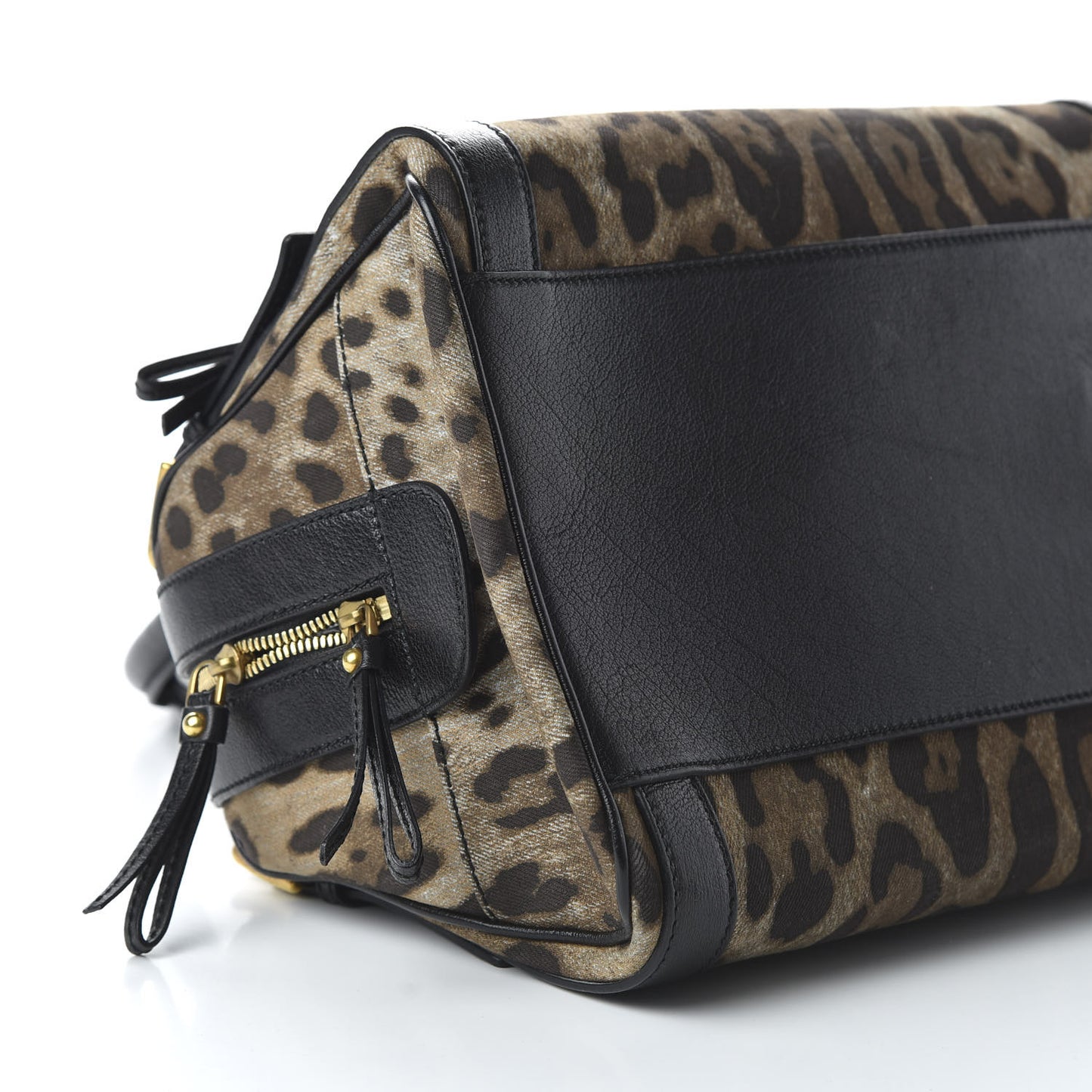 Canvas Leopard Print Miss Easy Way Satchel Black
