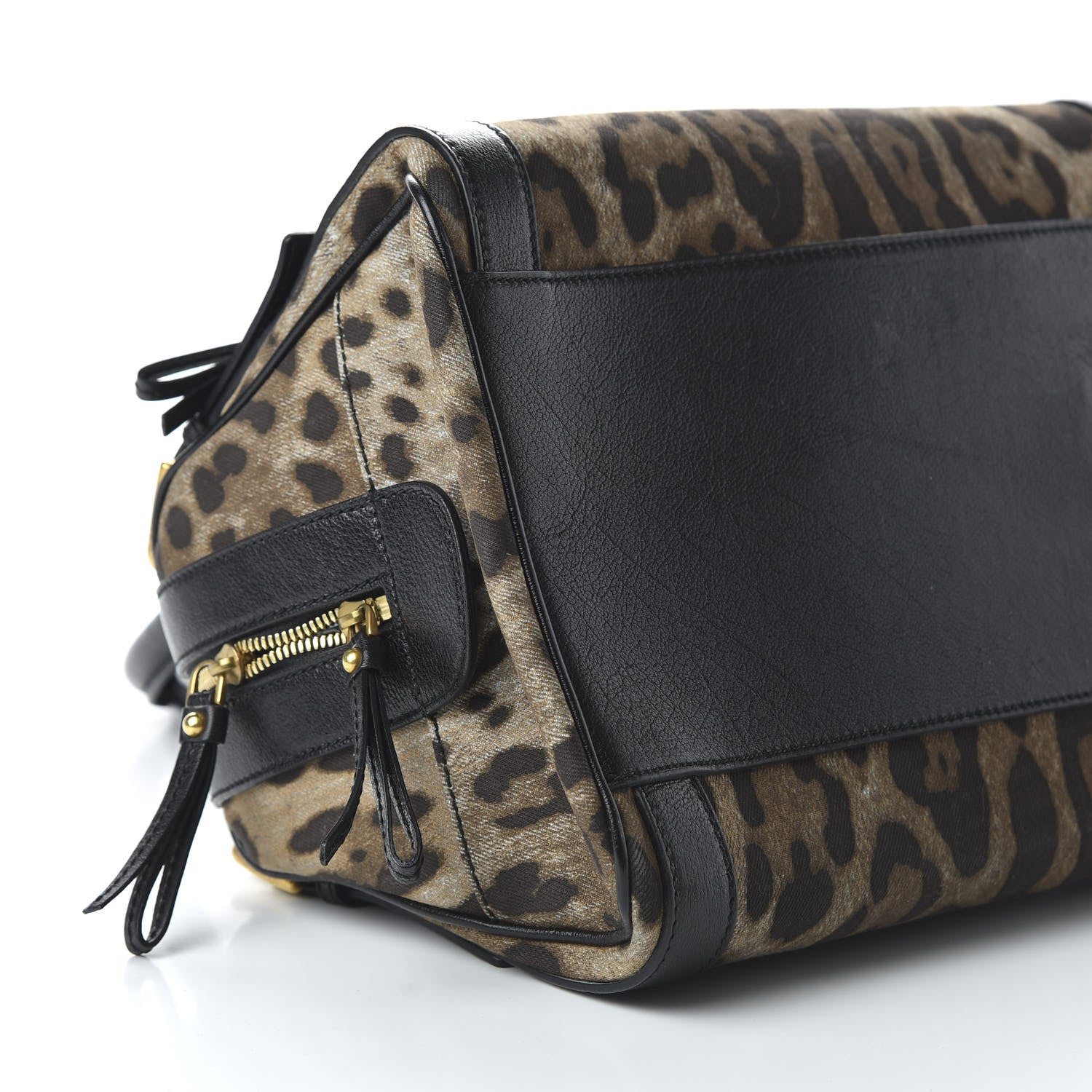 Dolce & Gabbana Canvas Leopard Print Miss Easy Way Satchel Black 6 of 9