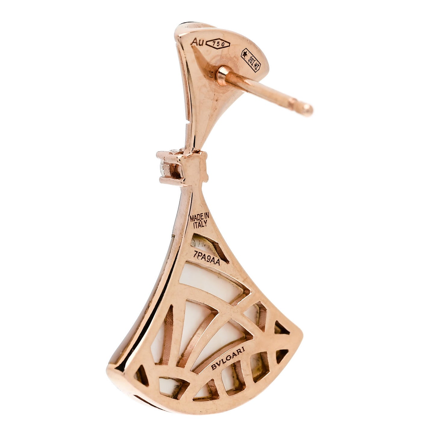 18K Rose Gold Diamond Mother of Pearl Divas' Dream Earrings