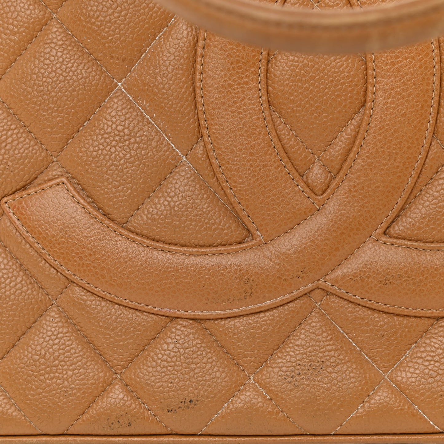 Caviar Quilted Medallion Tote Beige