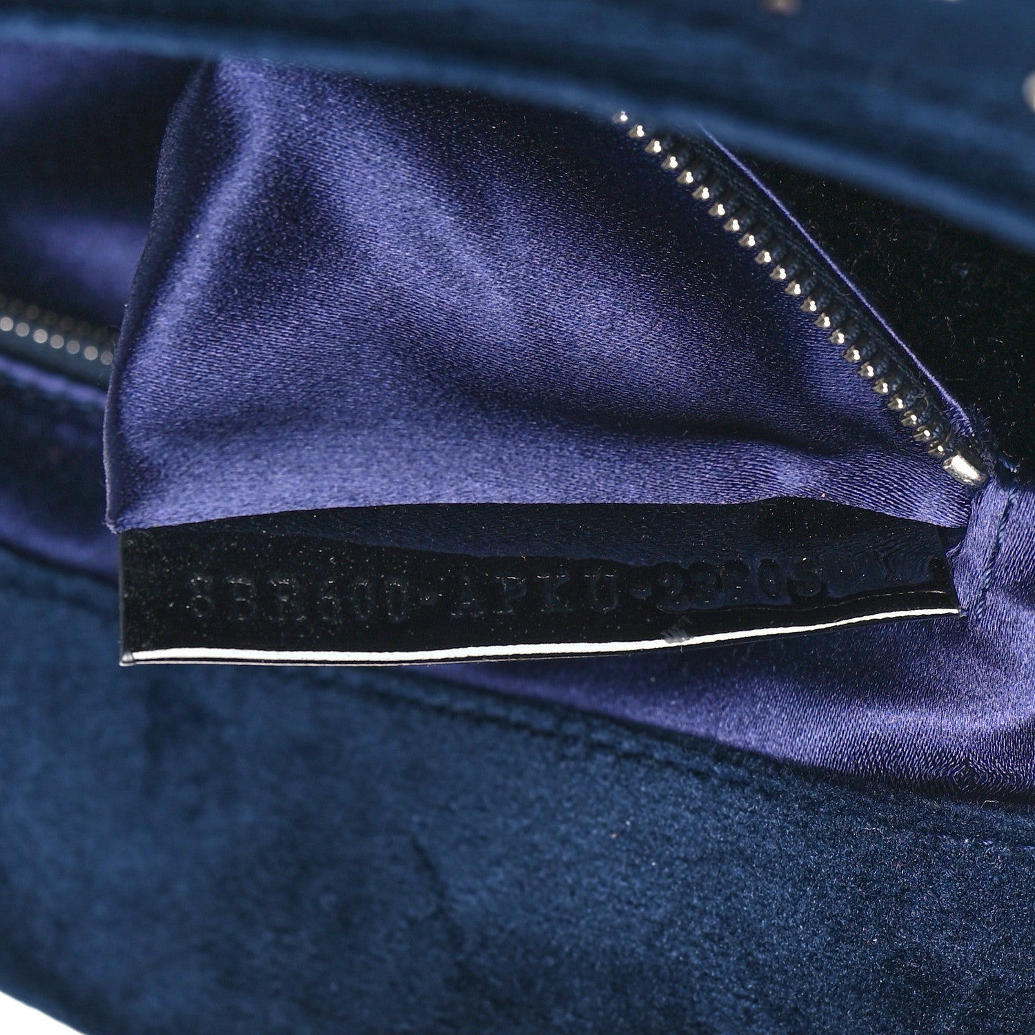 Fendi Velvet Crystal Embellished Baguette Midnight 7 of 10