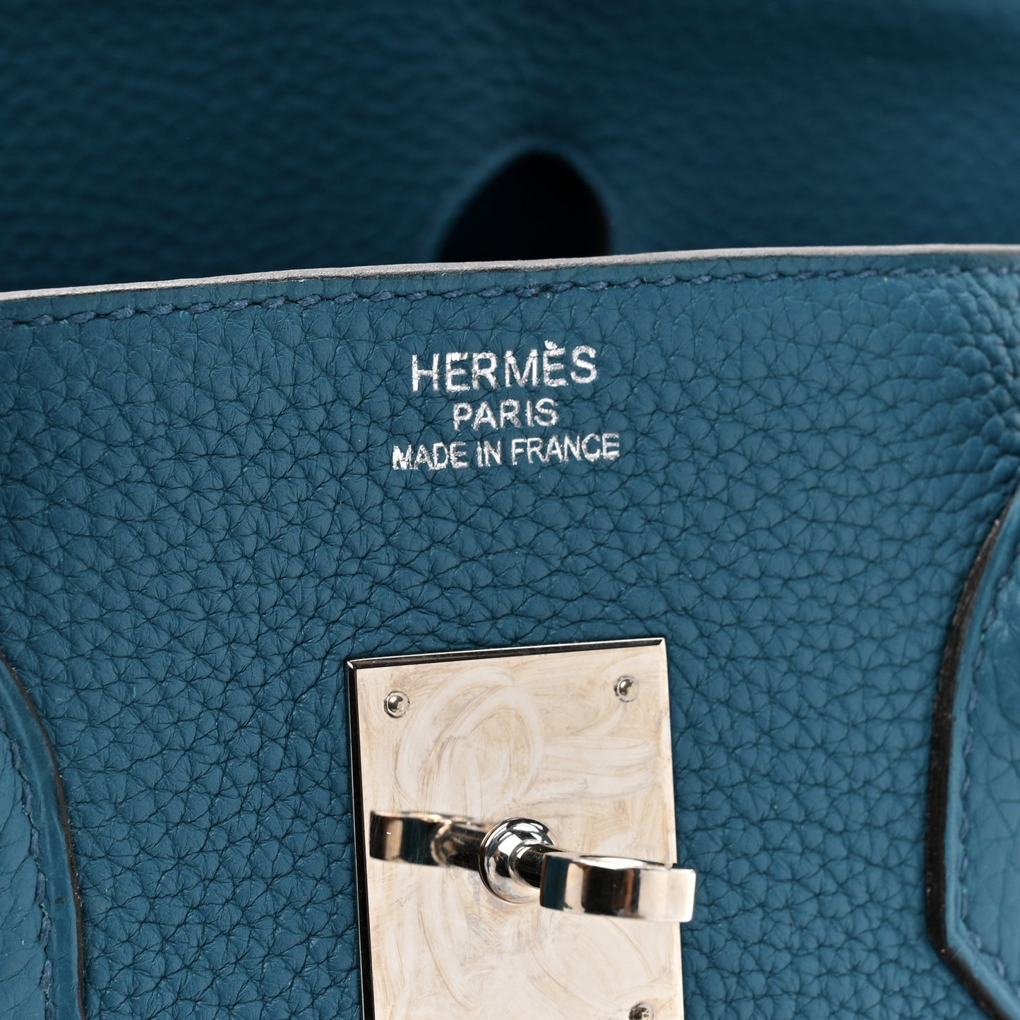 Taurillon Clemence BIRKIN 35 Bleu de Galice