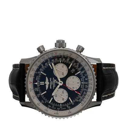 Breitling Stainless Steel Alligator 44mm Navitimer 1884 Chronograph Automatic Watch Black AB0310 2 of 4