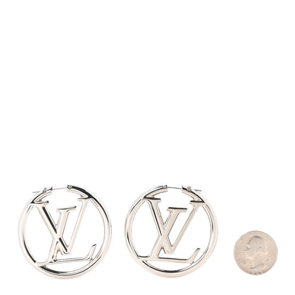 Louis Vuitton Palladium Louise Hoop Earrings Silver 2 of 5