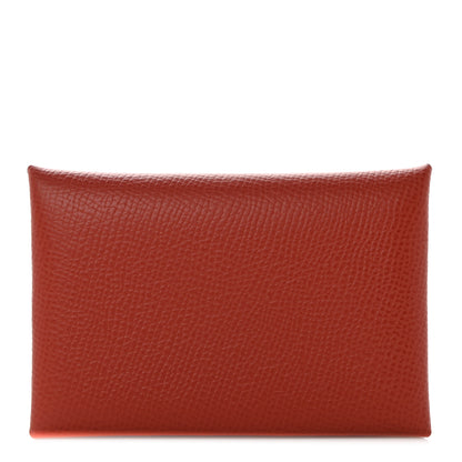 Hermes Epsom Calvi Card Case Sienne 1 of 8