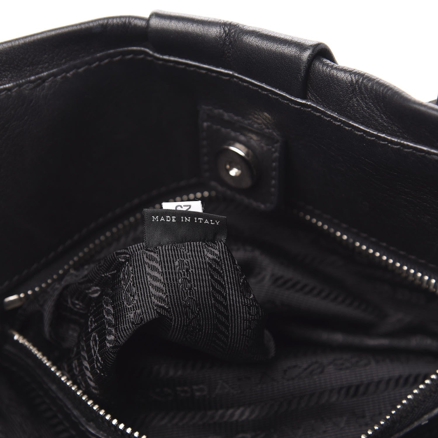 Prada Soft Calf Shoulder Bag Black 7 of 14