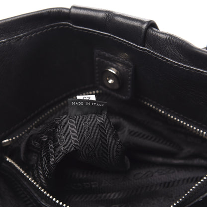 Prada Soft Calf Shoulder Bag Black 7 of 14