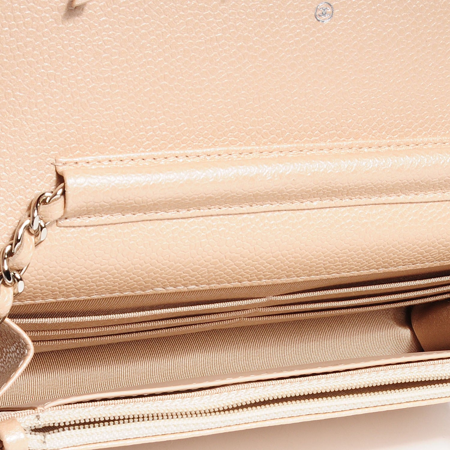 Chanel Caviar Quilted Wallet On Chain WOC Beige 5 of 9