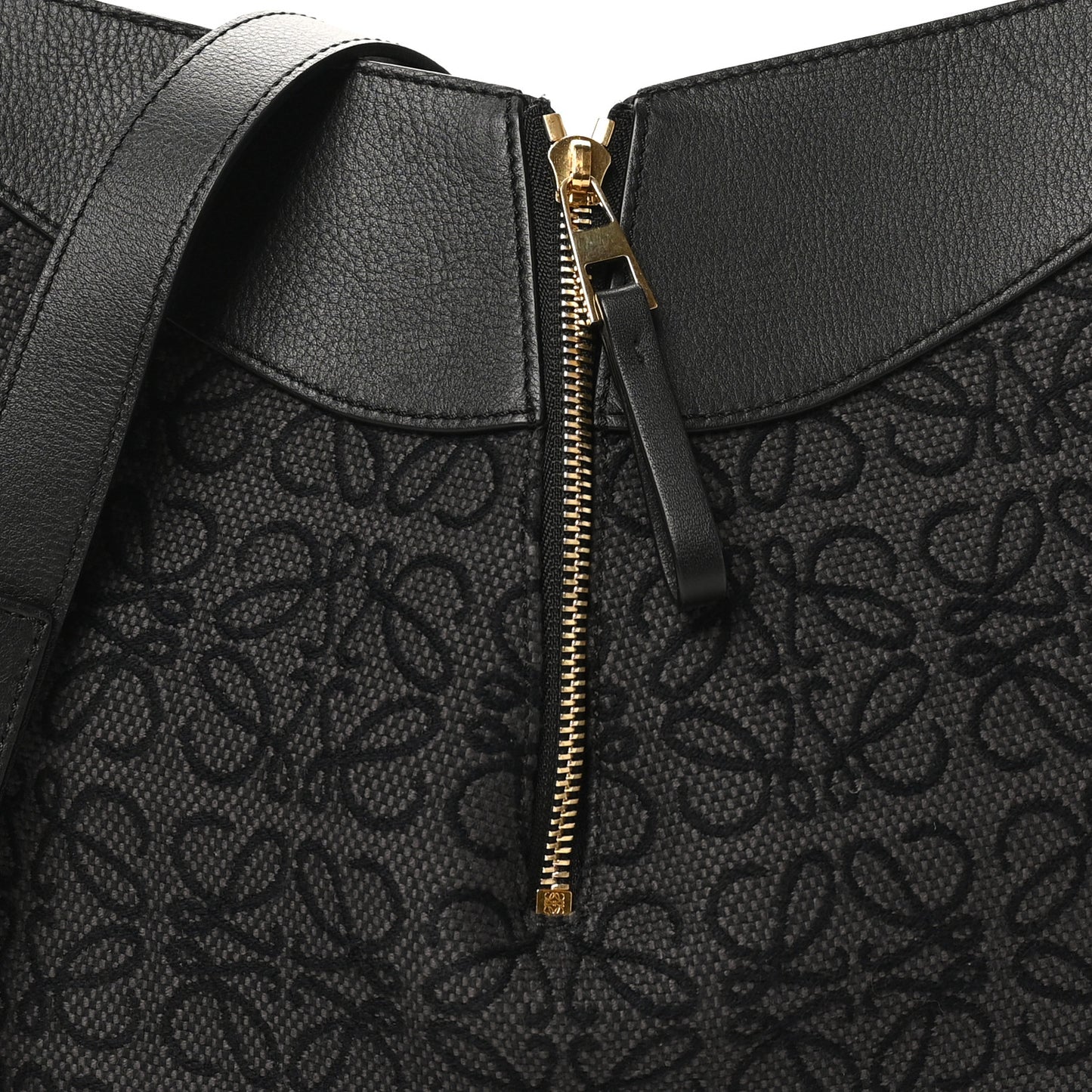 Jacquard Anagram Calfskin Small Hammock Shoulder Bag Black Charcoal
