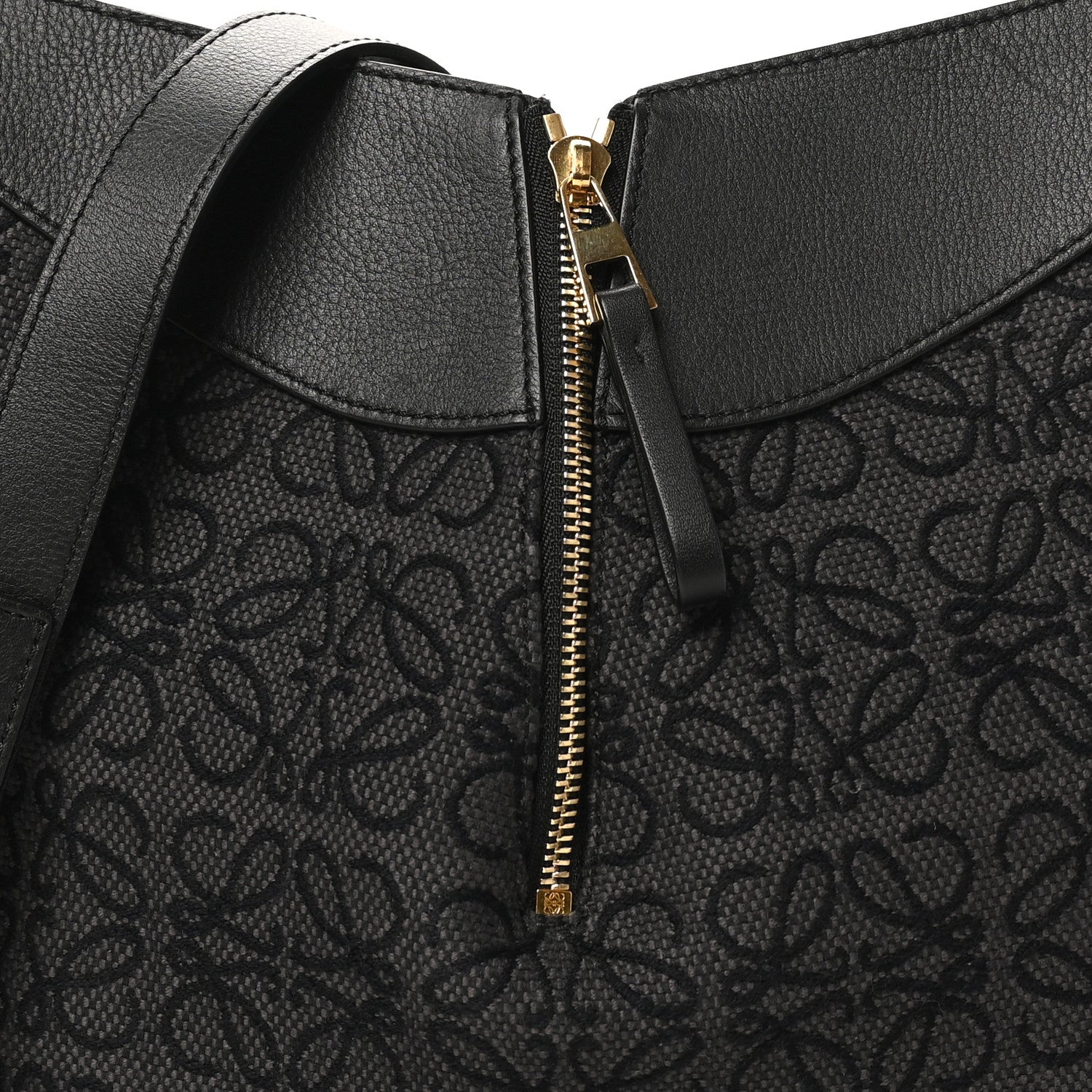 Loewe Jacquard Anagram Calfskin Small Hammock Shoulder Bag Black Charcoal 8 of 10