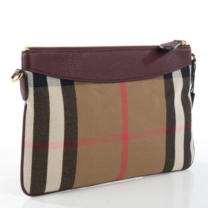 Burberry House Check Derby Peyton Crossbody Clutch Bag Mahogany Red 3 of 7