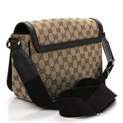 Gucci Monogram Flap Messenger Bag Beige Dark Brown 3 of 10