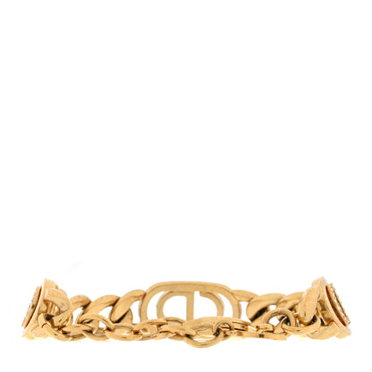Christian Dior Metal Crystal CD Chain Bracelet Gold 2 of 3