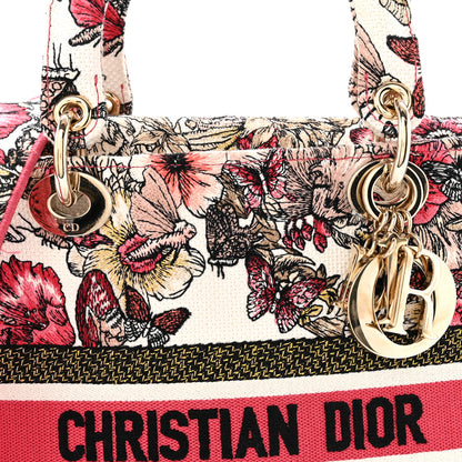 Christian Dior Canvas Embroidered Butterfly Print Medium Lady D-Lite  Multicolor 8 of 12