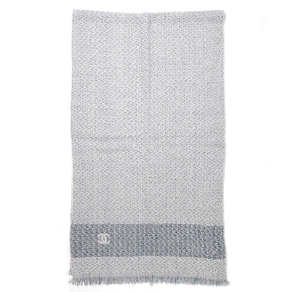 Chanel Cashmere CC Scarf White Blue 1 of 4