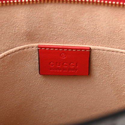 Gucci GG Supreme Monogram Apple Large Cosmetic Case Beige Multicolor Lobster Red 6 of 7