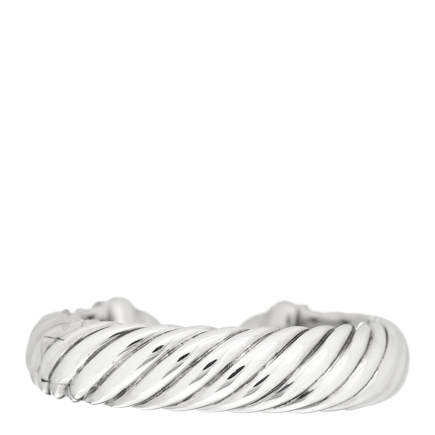 David Yurman Sterling Silver Diamond 15mm Waverly Bracelet 3 of 4