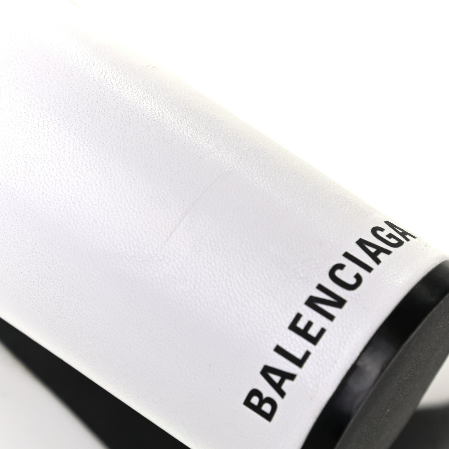 Balenciaga Shiny Sheepskin 20mm Oval Booties 37 White Black 10 of 11